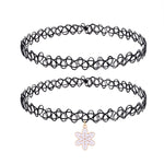 2PC Choker Necklace CHRISTMAS Pendant Henna Tattoo Stretch Elastic 90s Jewelry Women Girl Teen Kids - BodyJ4you