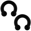 2PC Horseshoe Circular Barbell Black Steel 00G-18G CBR Nose Nipple Tragus Lip - BodyJ4you