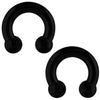 2PC Horseshoe Circular Barbell Black Steel 00G-18G CBR Nose Nipple Tragus Lip - BodyJ4you