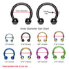 2PC Horseshoe Circular Barbell Rainbow Steel 8G-18G CBR Nose Nipple Tragus Lip - BodyJ4you