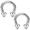 2PC Horseshoe Circular Barbell Surgical Steel 00G-18G CBR Nose Nipple Tragus Lip - BodyJ4you