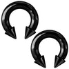 2PC Horseshoe Circular Spike Barbell Black Steel 8G-18G CBR Nose Nipple Tragus Lip - BodyJ4you