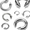 2PC Horseshoe Circular Spike Barbell Surgical Steel 8G-18G CBR Nose Nipple Tragus Lip - BodyJ4you