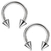 2PC Horseshoe Circular Spike Barbell Surgical Steel 8G-18G CBR Nose Nipple Tragus Lip - BodyJ4you