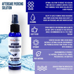 2PC Piercing Aftercare Set | Ear Balm Jojoba Tea Tree Oil Saline Wash | Tunnel Plug Taper Gauges Expander | Natural Recovery Solution Vegan | New Old Piercing - BodyJ4you