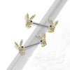 2PC Playboy Bunny Nipple Barbell 14G Authentic Vintage Unique Body Jewelry 316L Surgical Steel - BodyJ4you