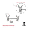2PC Playboy Bunny Nipple Barbell 14G Authentic Vintage Unique Body Jewelry 316L Surgical Steel - BodyJ4you