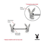2PC Playboy Bunny Nipple Barbell 14G Authentic Vintage Unique Body Jewelry 316L Surgical Steel - BodyJ4you