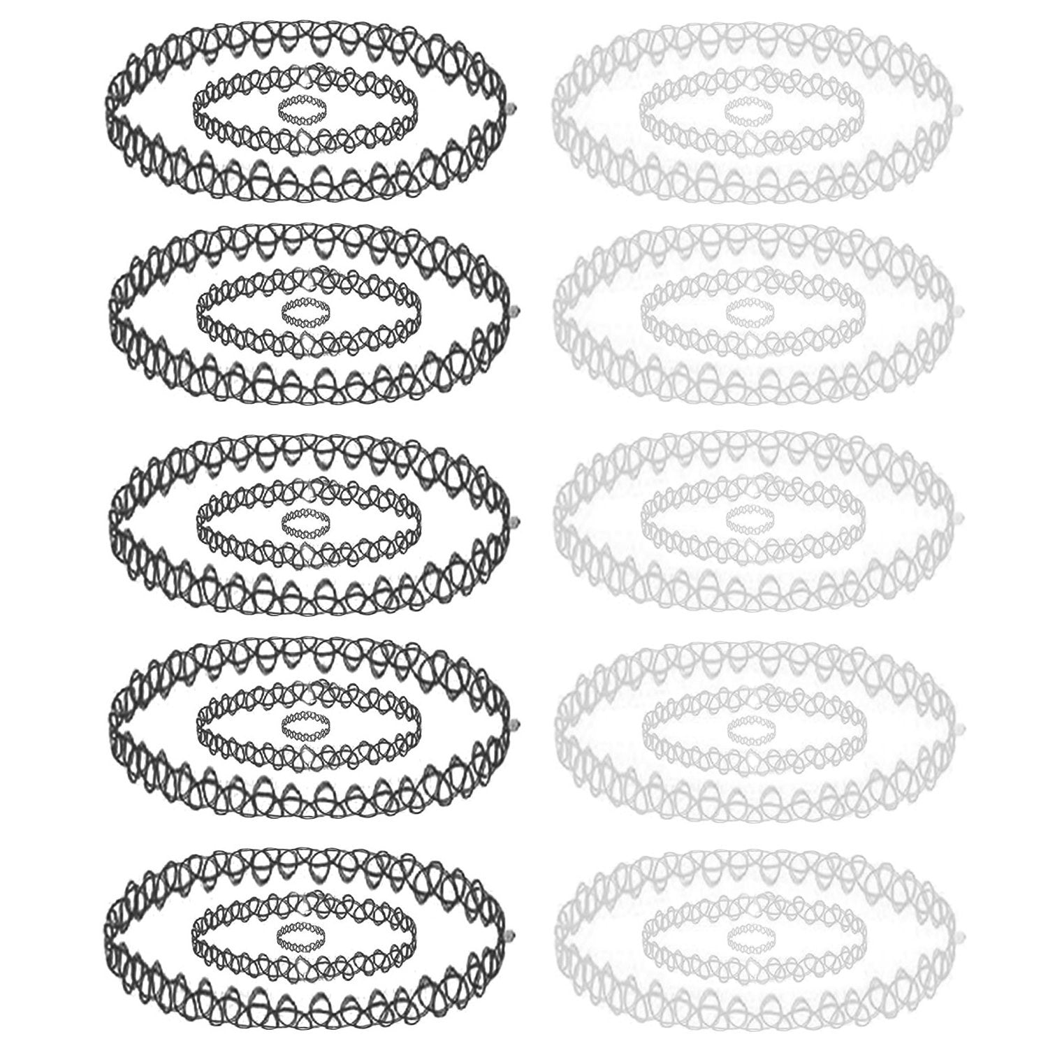 30PC Choker Necklace Bracelet Ring Set Multicolor Stretch Elastic Jewelry Girls Kids Gift - BodyJ4you