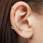 Piercing Ring 14G 16G 18G Hinged Clicker Hoop Implant Grade Titanium CZ Gem Nose Septum Tragus Daith Ear