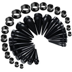 36PC Big Gauges Kit Ear Stretching 00G-25mm Steel Tunnel Plugs Acrylic Tapers Expander - BodyJ4you