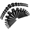 36PC Gauges Kit Ear Stretching 14G-00G Surgical Steel Tunnel Plugs Tapers Piecing Set - BodyJ4you