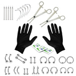 36PC Piercing Kit Stainless Steel 14G 16G Belly Ring Tongue - BodyJ4you