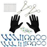 36PC Piercing Kit Stainless Steel 14G 16G Belly Ring Tongue - BodyJ4you
