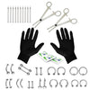 36PC Piercing Kit Stainless Steel 14G 16G Belly Ring Tongue - BodyJ4you