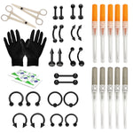 36PC Piercing Kit Stainless Steel 14G 16G Belly Ring Tongue - BodyJ4you