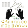 36PC Piercing Kit Stainless Steel 14G 16G Belly Ring Tongue - BodyJ4you