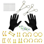 36PC Piercing Kit Stainless Steel 14G 16G Belly Ring Tongue - BodyJ4you