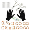36PC Piercing Kit Stainless Steel 14G 16G Belly Ring Tongue - BodyJ4you