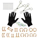 36PC Piercing Kit Stainless Steel 14G 16G Belly Ring Tongue - BodyJ4you
