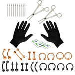 36PC Piercing Kit Stainless Steel 14G 16G Belly Ring Tongue - BodyJ4you