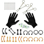 36PC Piercing Kit Stainless Steel 14G 16G Belly Ring Tongue - BodyJ4you