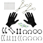 36PC Piercing Kit Stainless Steel 14G 16G Belly Ring Tongue - BodyJ4you