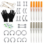 36PC Piercing Kit Stainless Steel 14G 16G Belly Ring Tongue - BodyJ4you