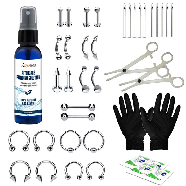 Dropship 21PCS Professional Piercing Kit Stainless 14G 16G Belly