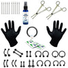 36PC PRO Piercing Kit Stainless Steel Aftercare Spray 14G 16G Nose Ring Septum Jewelry - BodyJ4you