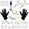 36PC PRO Piercing Kit Stainless Steel Aftercare Spray 14G 16G Nose Ring Septum Jewelry - BodyJ4you