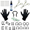 36PC PRO Piercing Kit Stainless Steel Aftercare Spray 14G 16G Nose Ring Septum Jewelry - BodyJ4you
