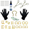 36PC PRO Piercing Kit Stainless Steel Aftercare Spray 14G 16G Nose Ring Septum Jewelry - BodyJ4you