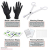 36PC PRO Piercing Kit Stainless Steel Aftercare Spray 14G 16G Nose Ring Septum Jewelry - BodyJ4you