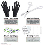 36PC PRO Piercing Kit Stainless Steel Aftercare Spray 14G 16G Nose Ring Septum Jewelry - BodyJ4you