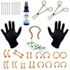 36PC PRO Piercing Kit Stainless Steel Aftercare Spray 14G 16G Nose Ring Septum Jewelry - BodyJ4you