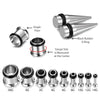 37PC Gauges Kit Ear Stretching Jojoba Oil Wax 14G-00G Surgical Steel Tunnel Plug Taper Set - BodyJ4you