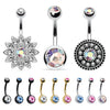 12 Pieces Belly Button Ring Curved Barbell Piercing Jewelry Gift Box