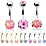 12 Pieces Belly Button Ring Curved Barbell Piercing Jewelry Gift Box