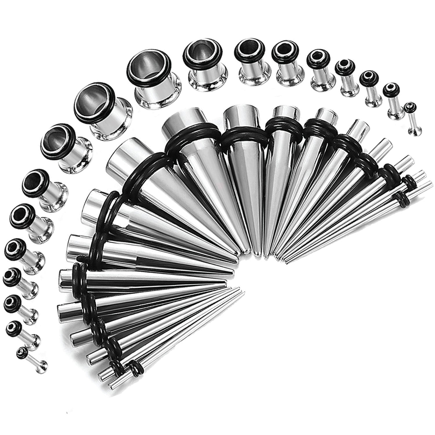TBOSEN Lot de 36 écarteurs d'oreille en acier inoxydable TBOSEN Lot de 36 écarteurs d'oreille en acier inoxydable