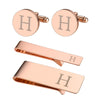 4PC Cufflinks Tie Bar Money Clip Button Shirt Personalized Initials Letter A Gift Set - BodyJ4you