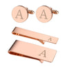4PC Cufflinks Tie Bar Money Clip Button Shirt Personalized Initials Letter A Gift Set - BodyJ4you