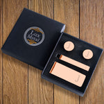 4PC Cufflinks Tie Bar Money Clip Button Shirt Personalized Initials Letter A Gift Set - BodyJ4you