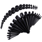 54PC Gauges Kit Ear Stretching 14G-00G Acrylic Hanger Tapers Plugs Body Piercing Set - BodyJ4you