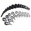 54PC Gauges Kit Ear Stretching 14G-00G Acrylic Spiral Tapers Plugs Body Piercing Set - BodyJ4you