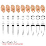 54PC Gauges Kit Ear Stretching 14G-00G Acrylic Spiral Tapers Plugs Body Piercing Set - BodyJ4you