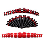 42PC Gauges Kit Ear Stretching 8G-12mm Tapers Plugs Silicone Acrylic Body Piercing Set
