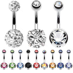 12 Pieces Belly Button Ring Curved Barbell Piercing Jewelry Gift Box