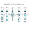 5PC Belly Button Rings 14G Hamsa Star Dremcatcher Peace Steel CZ Women Navel Piercing - BodyJ4you