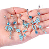 5PC Belly Button Rings 14G Hamsa Star Dremcatcher Peace Steel CZ Women Navel Piercing - BodyJ4you
